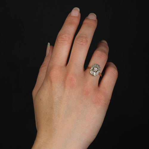 Bague 55 Bague pompadour ancienne saphirs blancs 58 Facettes 18-393C