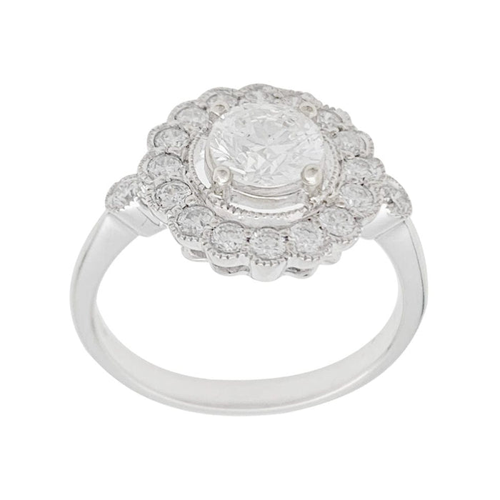 Bague 52 Bague marguerite en or blanc et diamants. 58 Facettes 31236