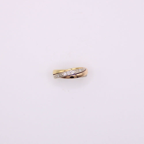 Bague Alliance effet trois ors et diamants 58 Facettes