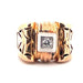 Ring Gold and diamond tank ring 58 Facettes