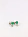 Pair of vintage white gold, diamond and emerald stud earrings 58 Facettes J89