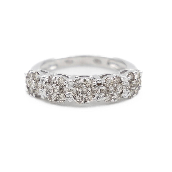 Bague 54 Bague Alliance Or blanc Diamant 58 Facettes 1840418CN