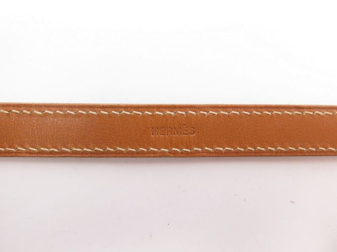 Bracelet bracelet HERMES boucle sellier en argent 925 double tour cuir swift 17-18 58 Facettes 256586