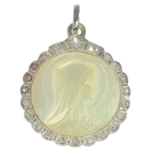 Pendentif Pendentif Marie diamant et plaque de nacre 58 Facettes 23191-0413