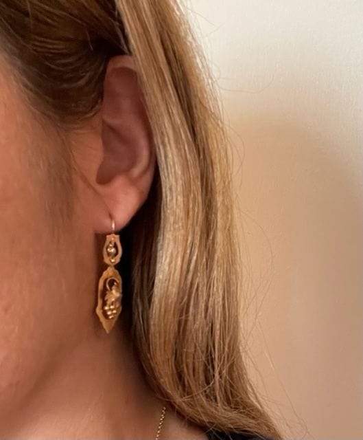 Boucles d'oreilles Paire de pendants d'oreilles, fin XIXème 58 Facettes
