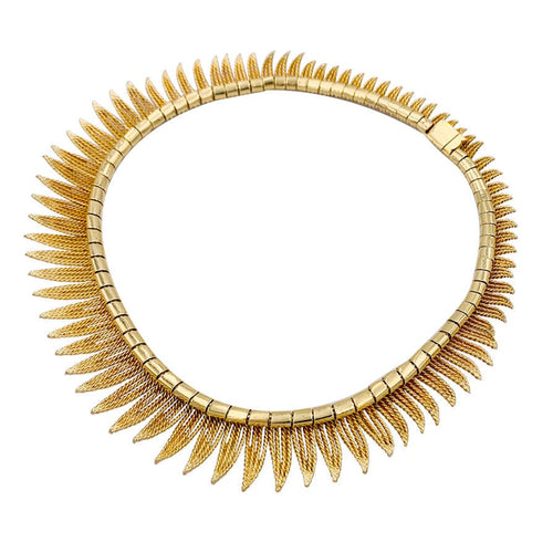 Collier Collier en or jaune à franges de fils torsadés. 58 Facettes 32348