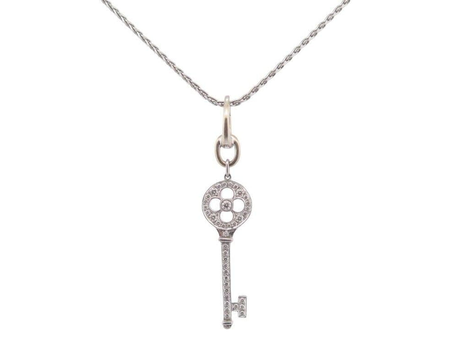 Collier collier pendentif TIFFANY & CO cle rosace platine diamants 58 Facettes 248507
