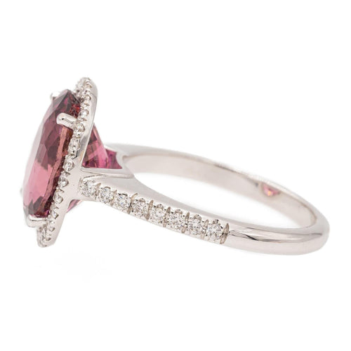 Bague 54 Bague Or blanc Tourmaline rose 58 Facettes 2543096CN