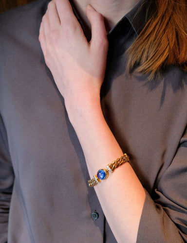 Bracelet Bulgari - Bracelet Gourmette Saphirs, Diamants et Or Jaune 58 Facettes