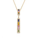 Necklace Multicolored sapphires diamonds rose gold barrette necklace 58 Facettes