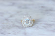 Ring Aquamarine ring with double diamond surround 58 Facettes