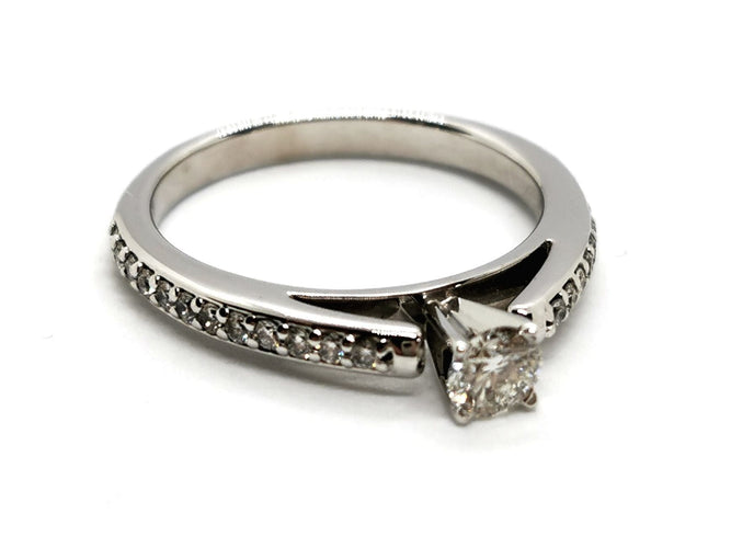 Bague 53 Bague Solitaire Or blanc Diamant 58 Facettes 1161915CN