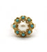 Ring 51 / Yellow / 750‰ Gold Pearl and turquoise ring 58 Facettes 190009R