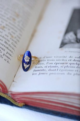 Bague Bague sentimentale fleur perles sur émail 58 Facettes