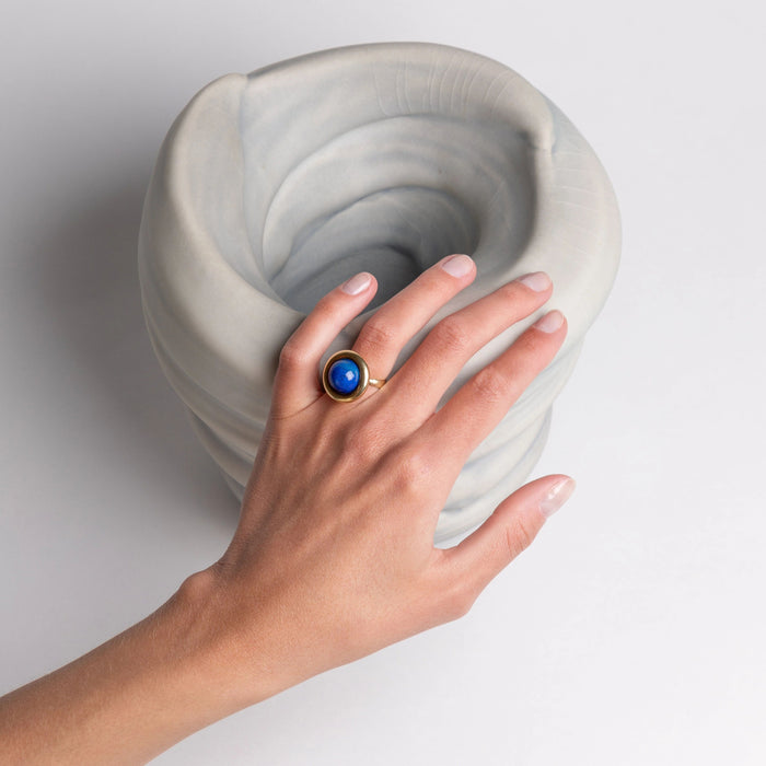 Bague Bague en Or gris & Lapis lazuli 58 Facettes