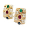 Boucles d'oreilles Boucles d'oreilles vintage, deux ors, pierres précieuses. 58 Facettes 32026