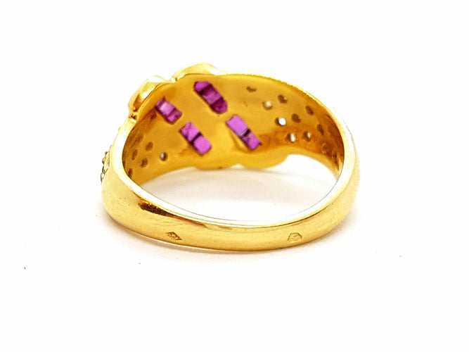 Bague 55 Bague Or jaune Rubis 58 Facettes 06352CD
