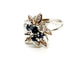 Bague 48 Bague Fleur Or blanc Saphir 58 Facettes 1313050CN