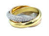 CARTIER ring. Trinity Classic Collection, 3 gold and diamond wedding ring 58 Facettes