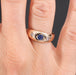 Ring 52 Rose gold sapphire diamond ring 58 Facettes 01-281