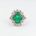 Ring Emerald and diamond daisy ring 58 Facettes 617