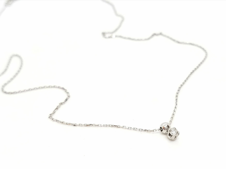 Collier Collier Chaîne + pendentif Or blanc Diamant 58 Facettes 579128RV