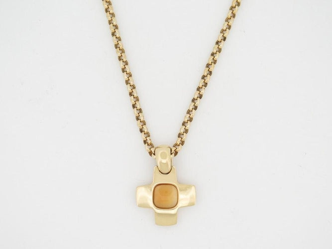 Collier collier POMELLATO pendentif croix chaine maille jaseron or 18k 58 Facettes 258004