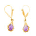 Earrings Sleeper earrings Yellow gold Amethyst 58 Facettes 2593494CD