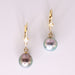 Dormeuses earrings in yellow gold, Tahitian pearls 58 Facettes