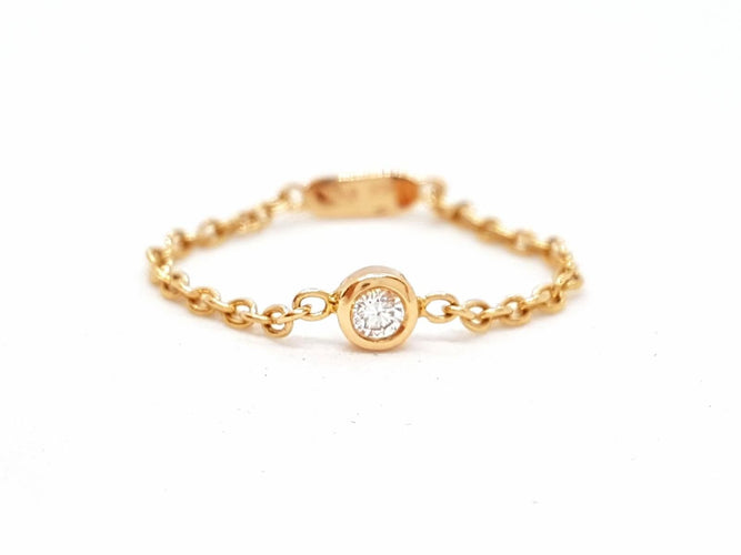 Bague 53 Bague Chaînette Or rose Diamant 58 Facettes 578689RV