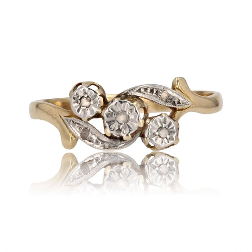 Bague 57 Bague ancienne diamants taillés en rose 58 Facettes CV102