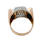Bague 55 Bague "Tank" or rose, platine et diamants. 58 Facettes 31204