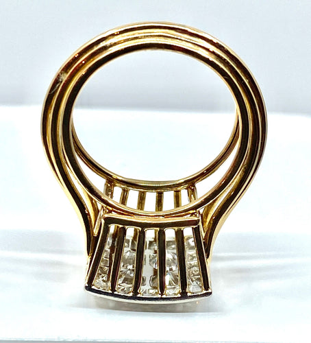 Bague 51 Bague 2 Ors pavée de Diamants 58 Facettes AB225