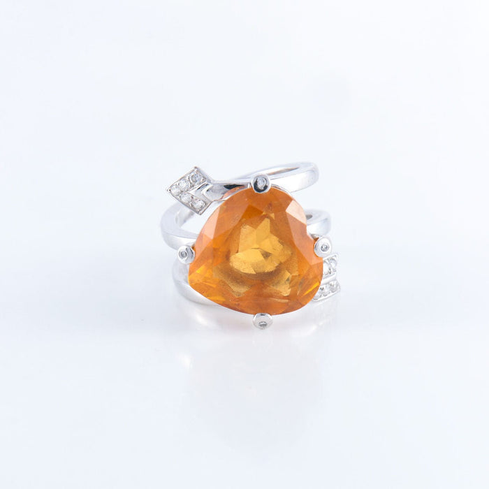 Bague 51.5 Bague Lorenz Baümer en Or, Citrine et Diamants 58 Facettes