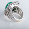 Bague 52 Bague Fleur Emeraude cabochon Diamants 58 Facettes 324E112