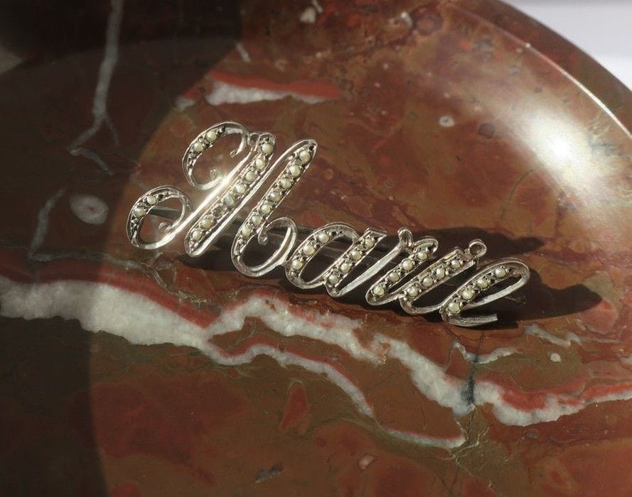 Broche Broche Art Nouveau Marie perles fines argent 58 Facettes