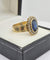 Bague 59 Bague vintage en or avec important saphir et diamants 58 Facettes