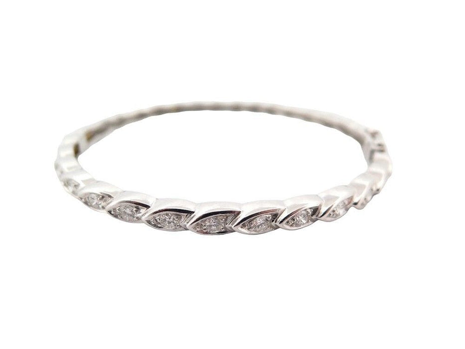 Bracelet bracelet jonc en or blanc 18k 16.6gr serti de 11 diamants 0.88ct 58 Facettes 249108