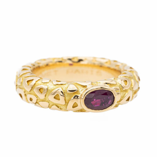 Bague 53 Chaumet Bague Jonc Or jaune Rubis 58 Facettes 2609072CN