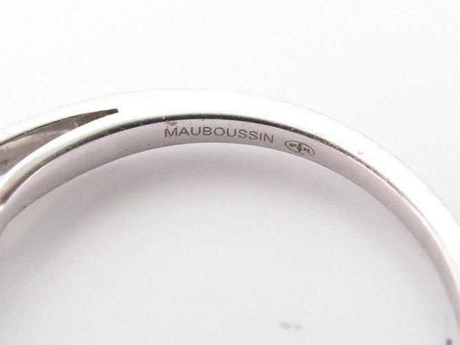 Bague 50 bague MAUBOUSSIN tu es le sel de ma vie t50 or blanc diamants 0.2ct 58 Facettes 252625
