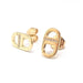 Yellow gold diamond link earrings 58 Facettes