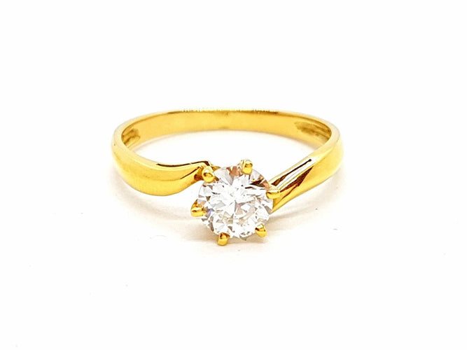 Bague 56 Bague Or jaune Diamant 58 Facettes 06347CD