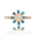 Bague 54 Bague or rose perle de culture et perles de turquoise 58 Facettes 19-635