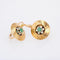 Boucles d'oreilles Dormeuses en or jaune et émeraudes 58 Facettes 19-628A