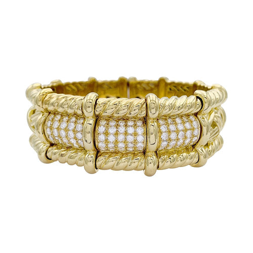 Bracelet Bracelet vintage, or jaune et diamants. 58 Facettes 32460