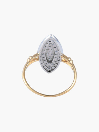Bague Bague Marquise, Or jaune, Pavage en diamants 58 Facettes