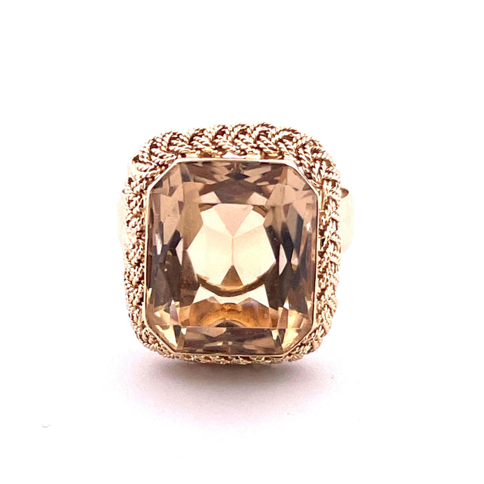 Bague Bague citrine dans un décor tressé 58 Facettes