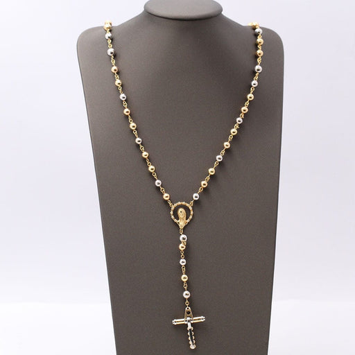Collier Second hand tricolor gold rosary with diamonds 58 Facettes E359395