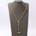 Second hand tricolor gold rosary with diamonds necklace 58 Facettes E359395