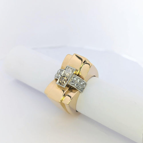 Bague Bague Tank or jaune et diamants 58 Facettes 25625